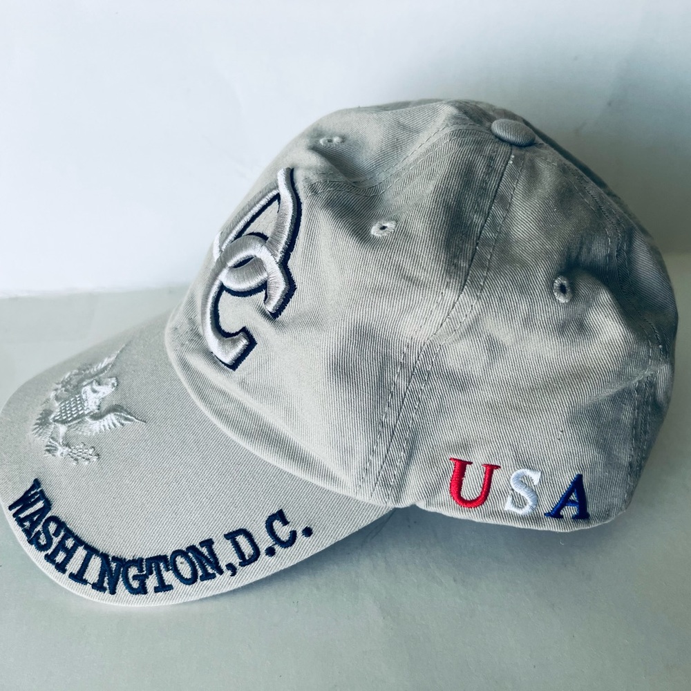 Gray Washington D.C. USA Cap Hat  adjustable 100% Cotton
